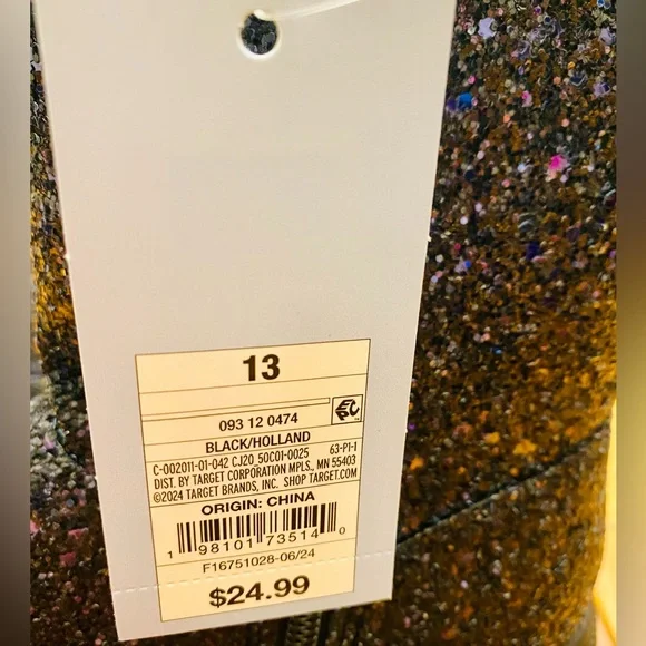 Cat & Jack Kids Glitter Boots - Black - Picture 6 of 6